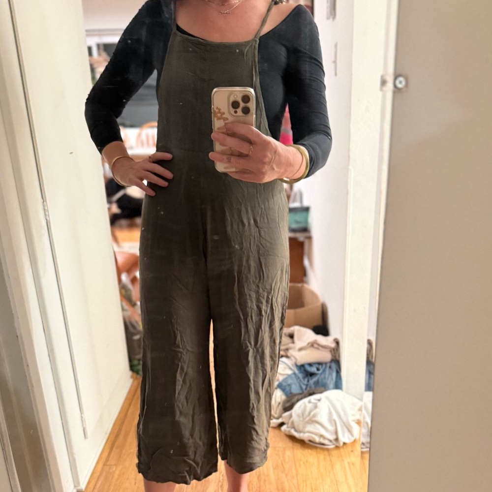 Organic Cotton Olive Green Jumpsuit